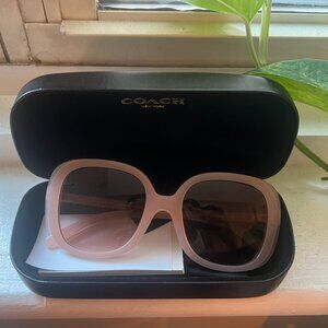 Coach Wildflower Square Sunglasses with case ( Milky Pink with flower detail )